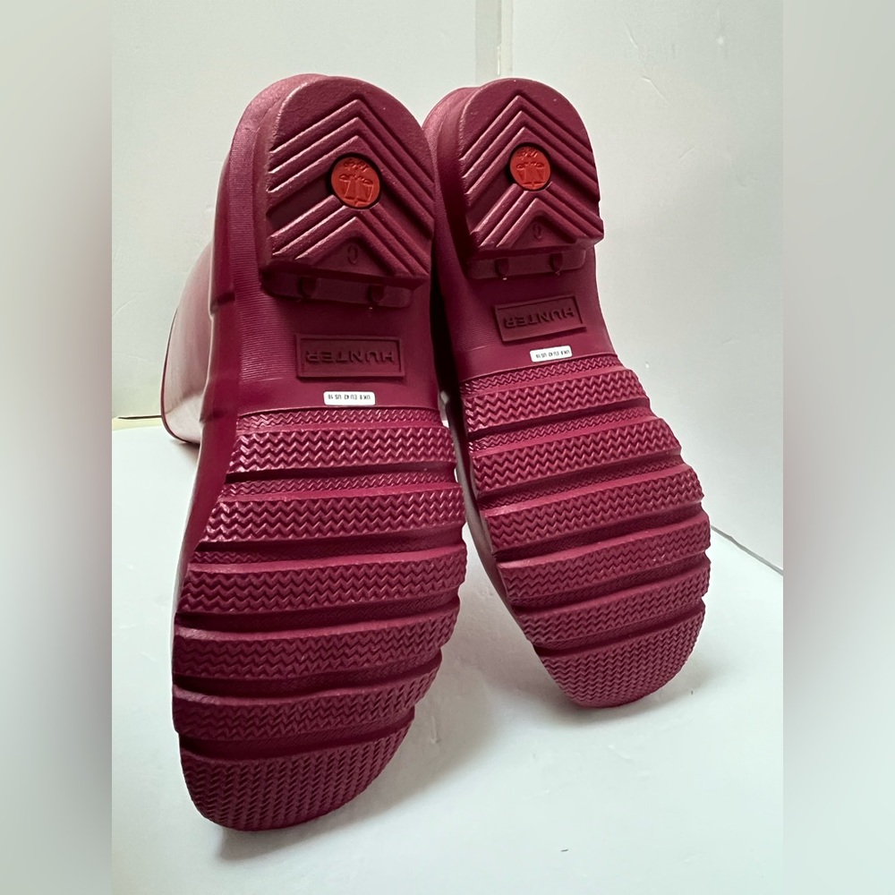 Hunter Womens Nebula Tall Wellington Boots - Hayes Burgundy Size 10 - Picture 12 of 13